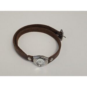 RED MONKEY Designs Womens Watch Long Brown Wrap Around Leather Strap